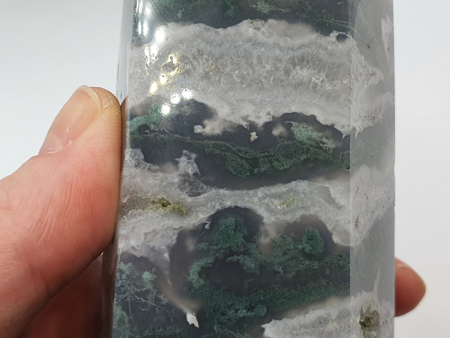 Moss Agate Drusy Tower (Extra Large)