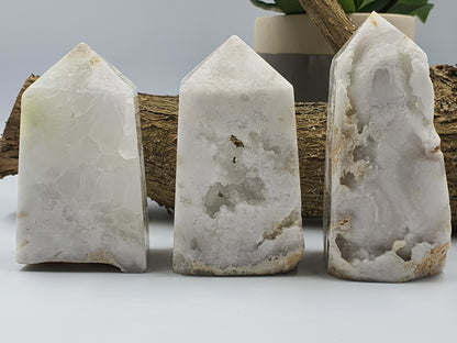 White Agate Drusy Tower (Large)