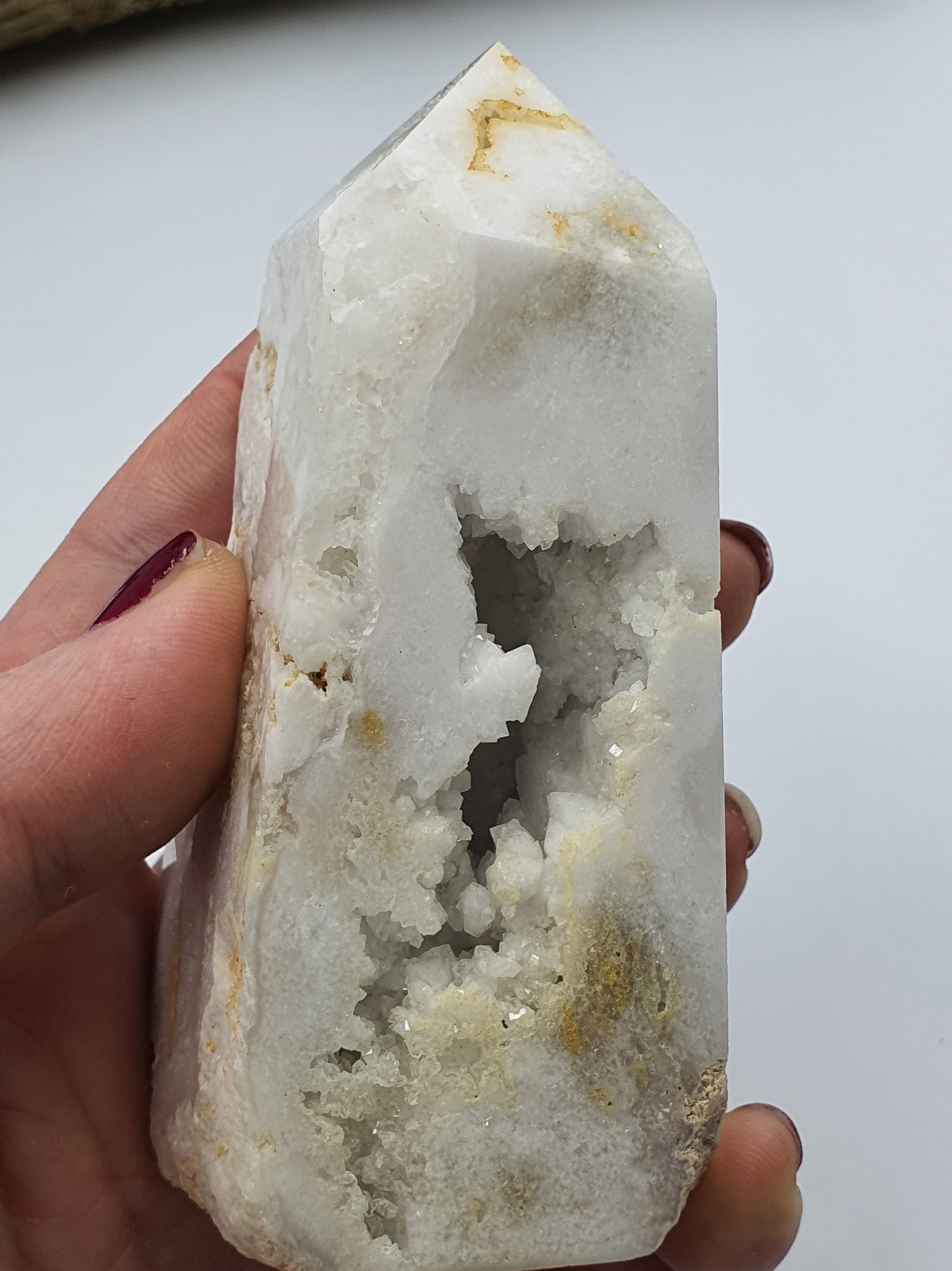 White Agate Drusy Tower (Large)