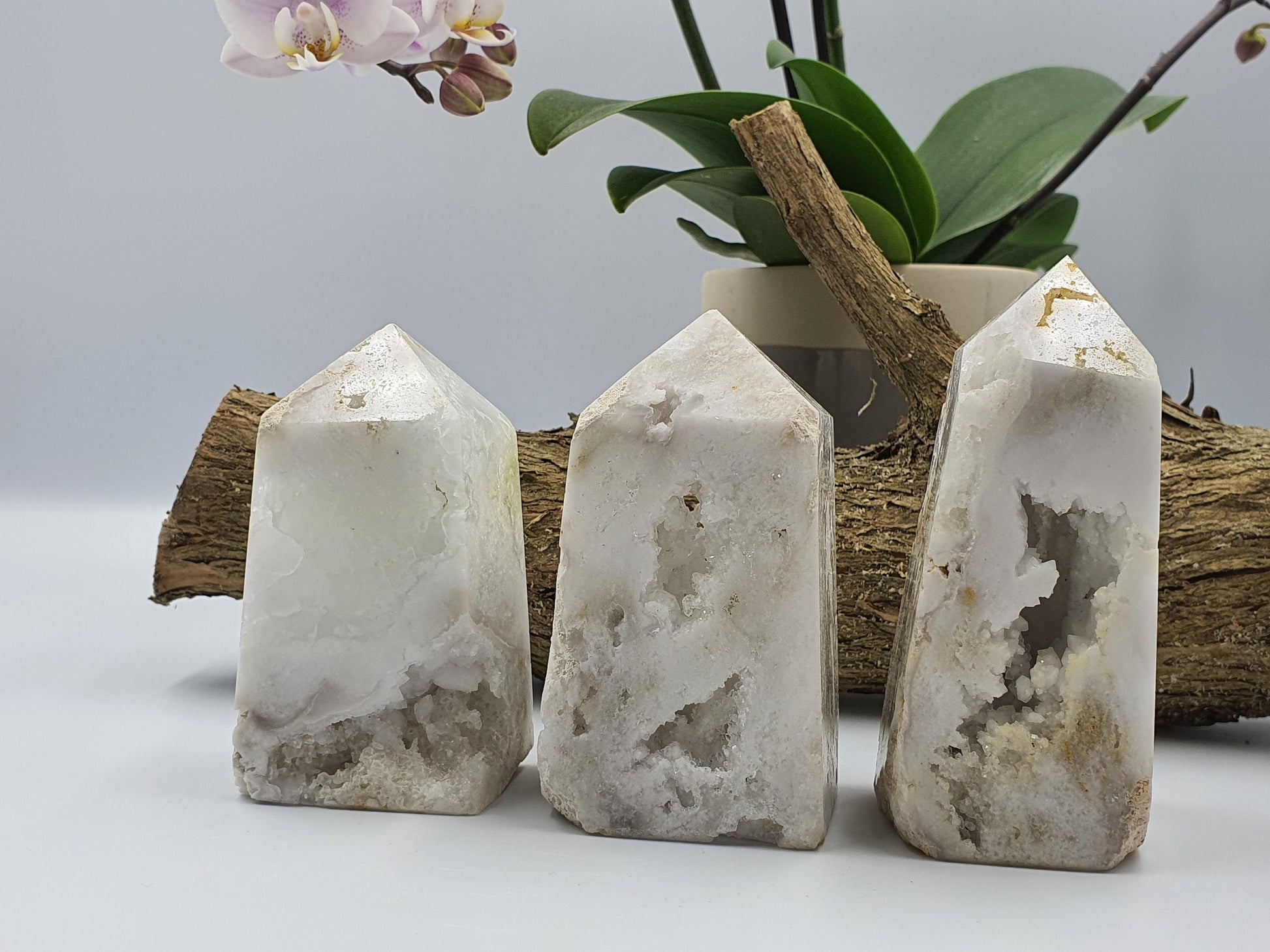 White Agate Drusy Tower (Large)