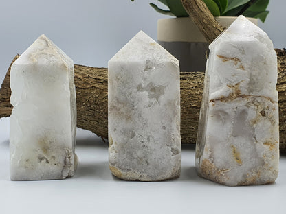 White Agate Drusy Tower (Large)