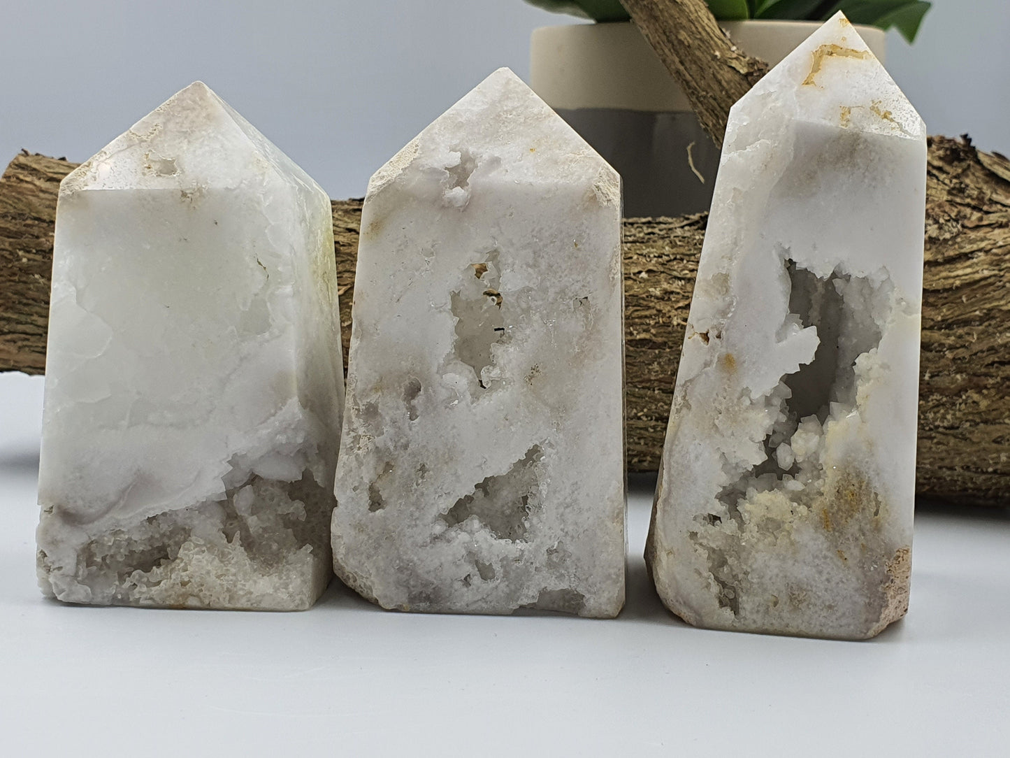 White Agate Drusy Tower (Large)