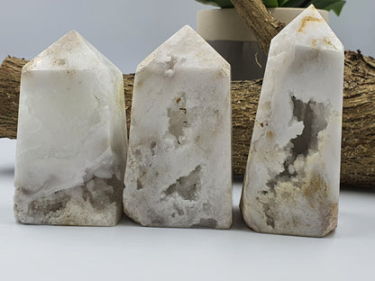 White Agate Drusy Tower (Large)