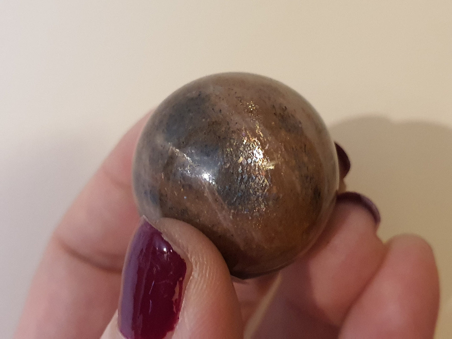 Flashy Black Moonstone Sphere