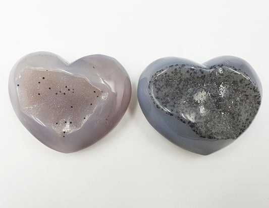 Sparkly Agate Crystal Heart with Drusy