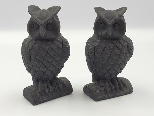 Obsidian Owl Hand-carved