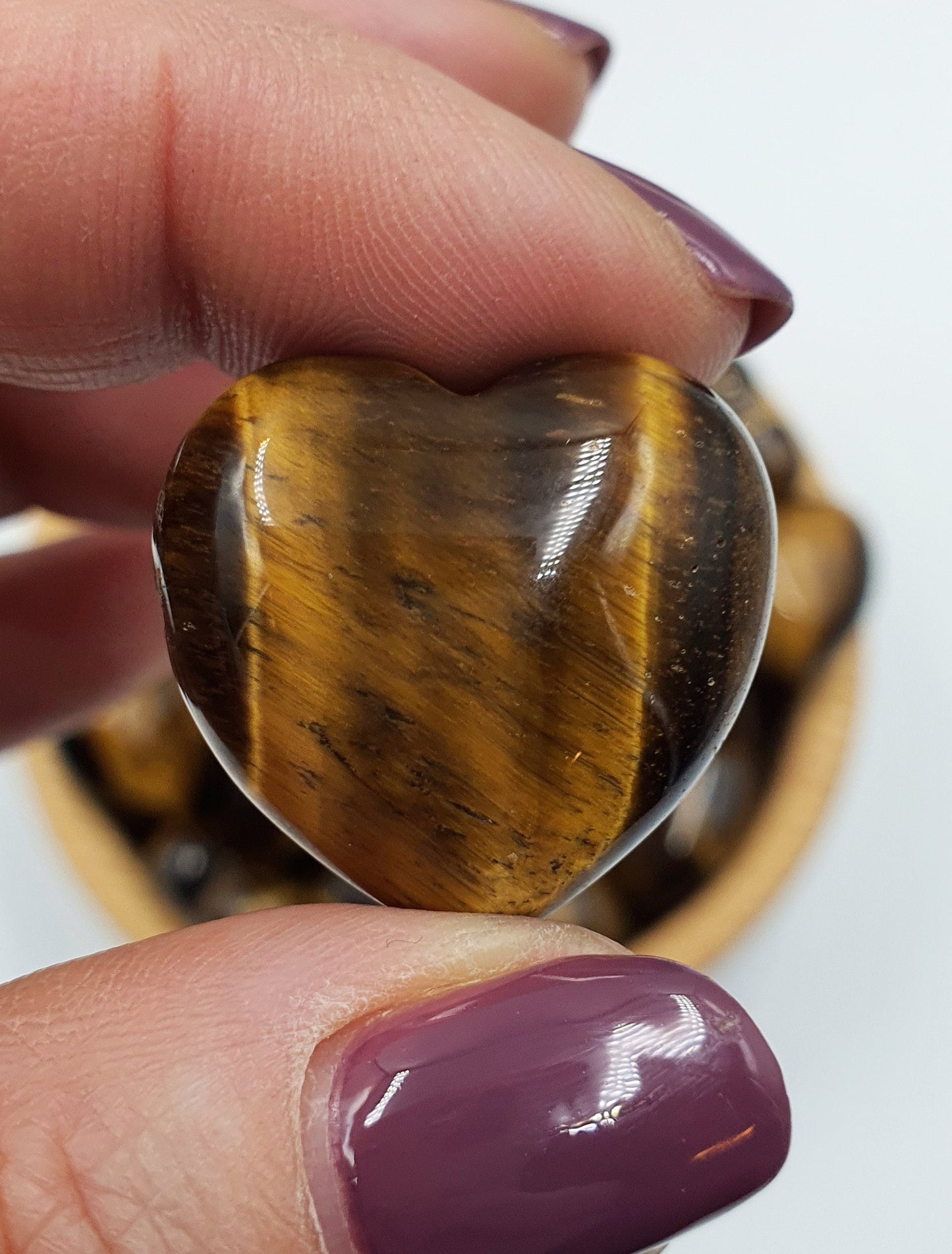 Tiger's Eye Puff Heart - 25mm