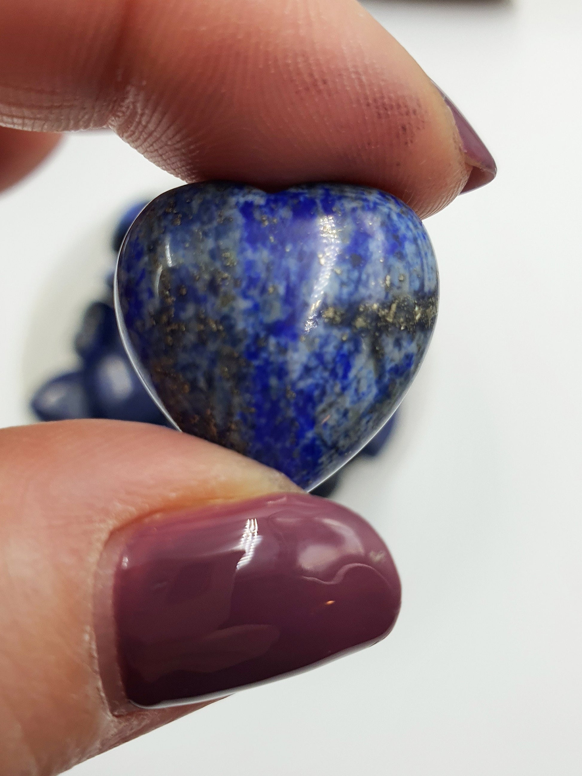 Lapis Lazuli Puff Heart - 20mm