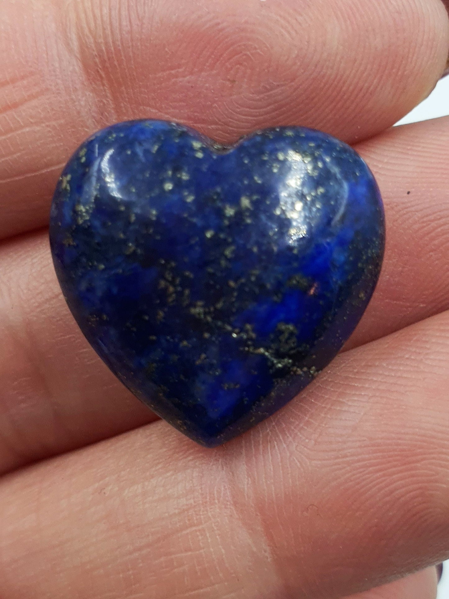 Lapis Lazuli Puff Heart - 20mm