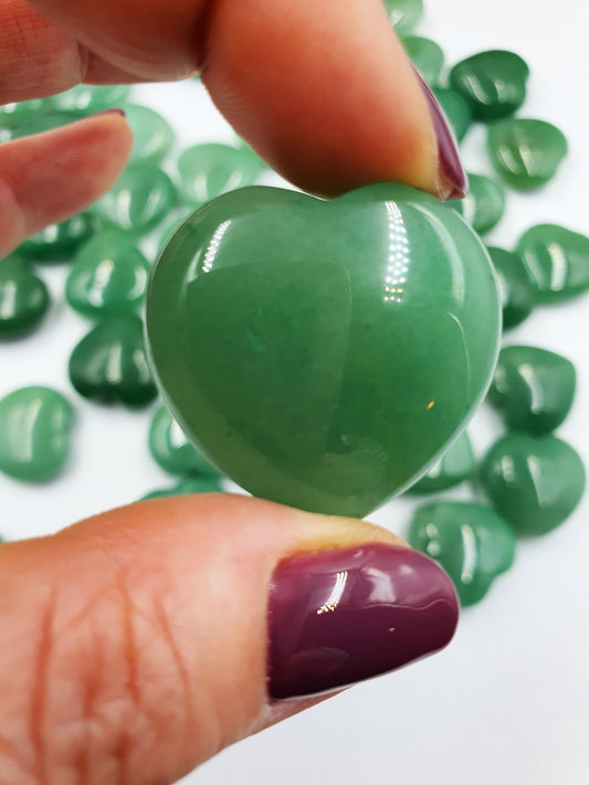 Green Aventurine Puff Heart - 30mm