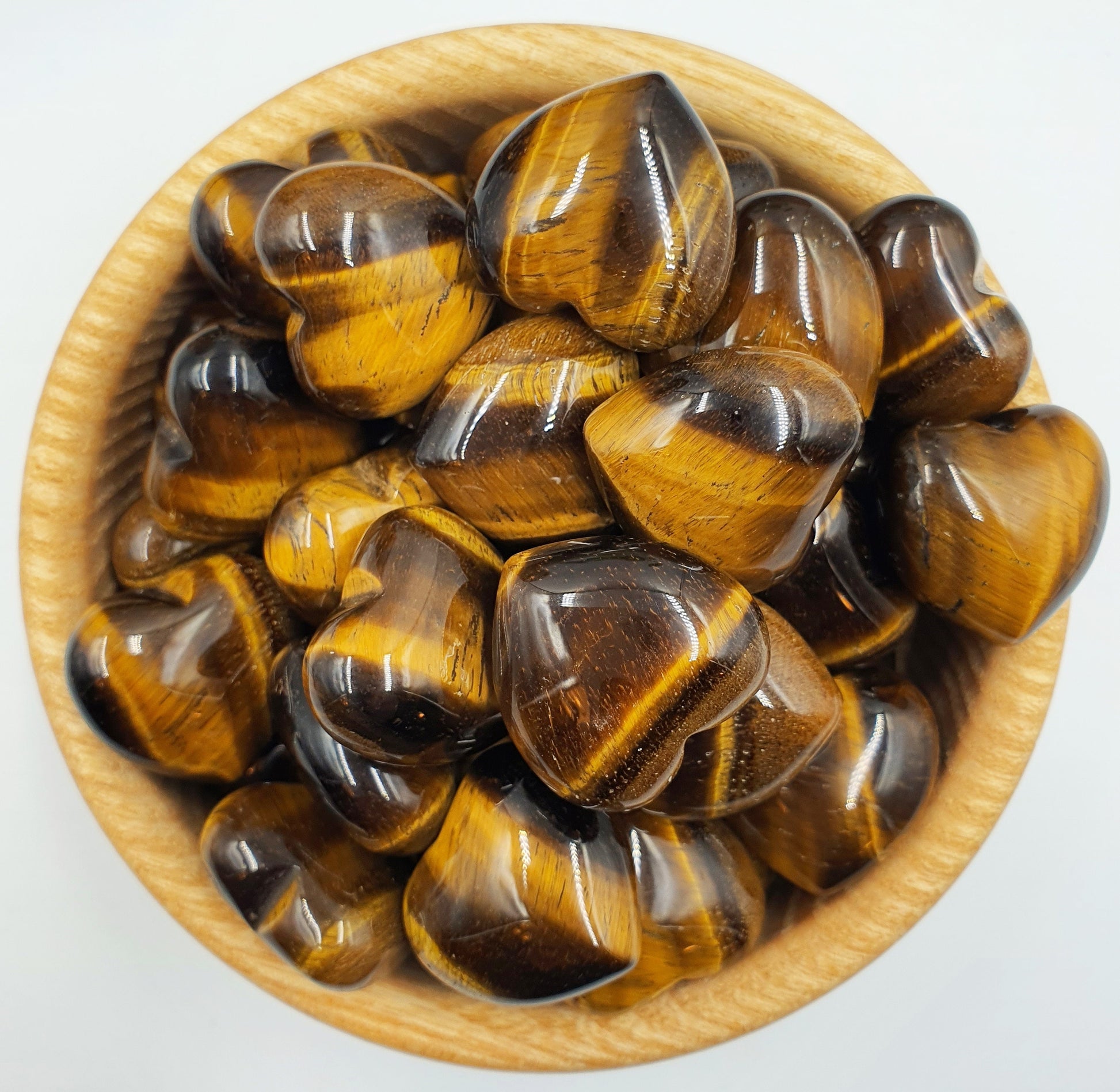 Tiger's Eye Puff Heart - 25mm