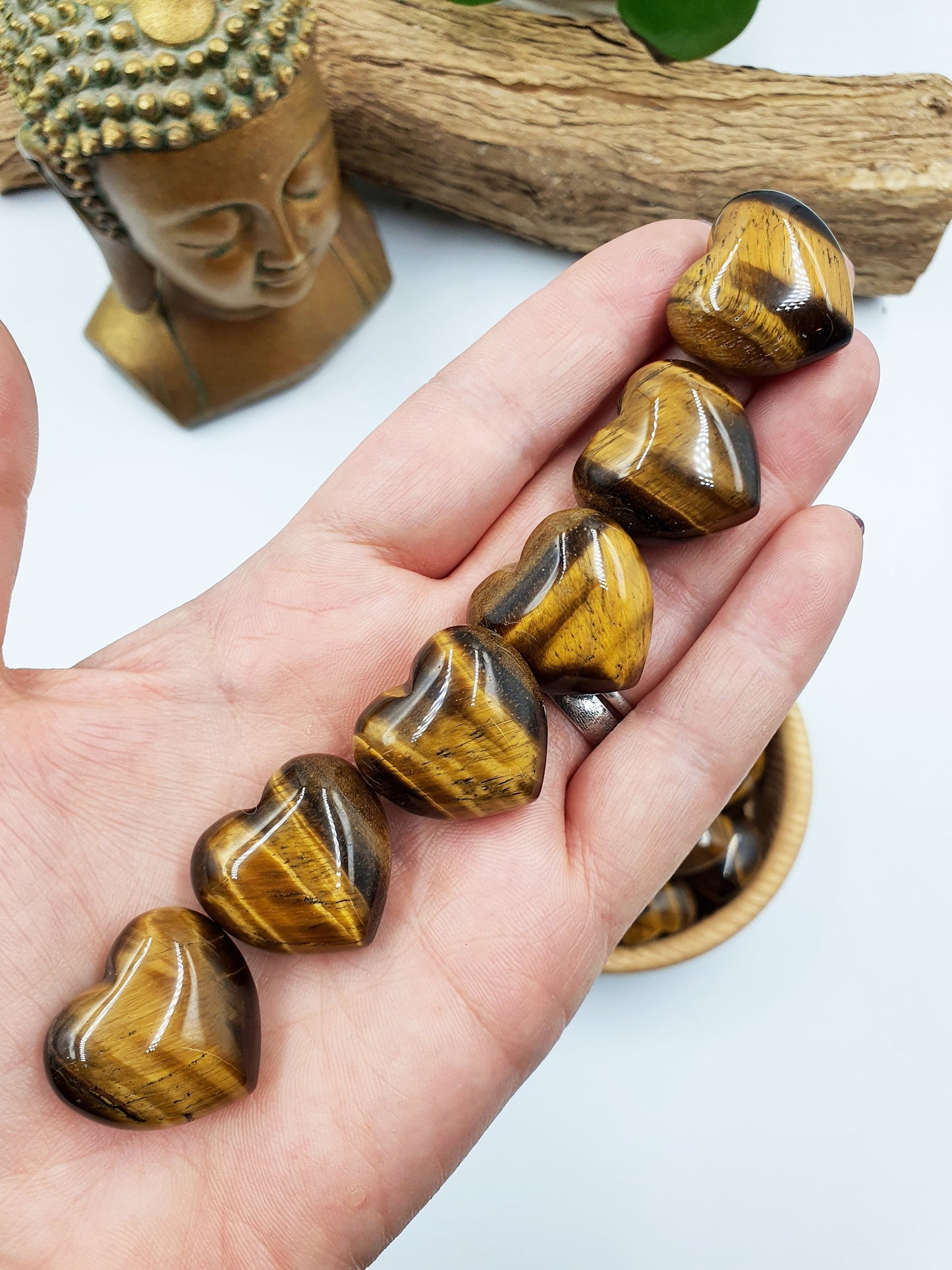 Tiger's Eye Puff Heart - 25mm