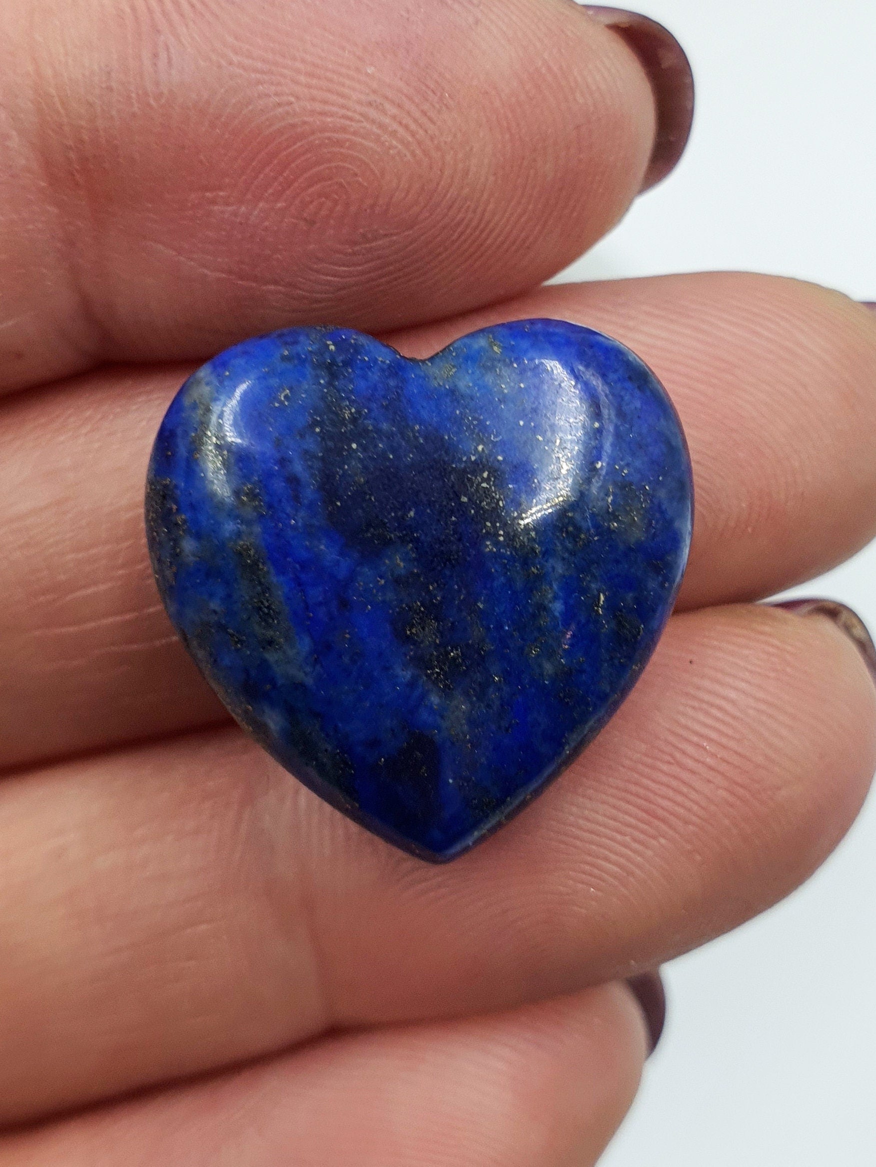 Lapis Lazuli Puff Heart - 20mm