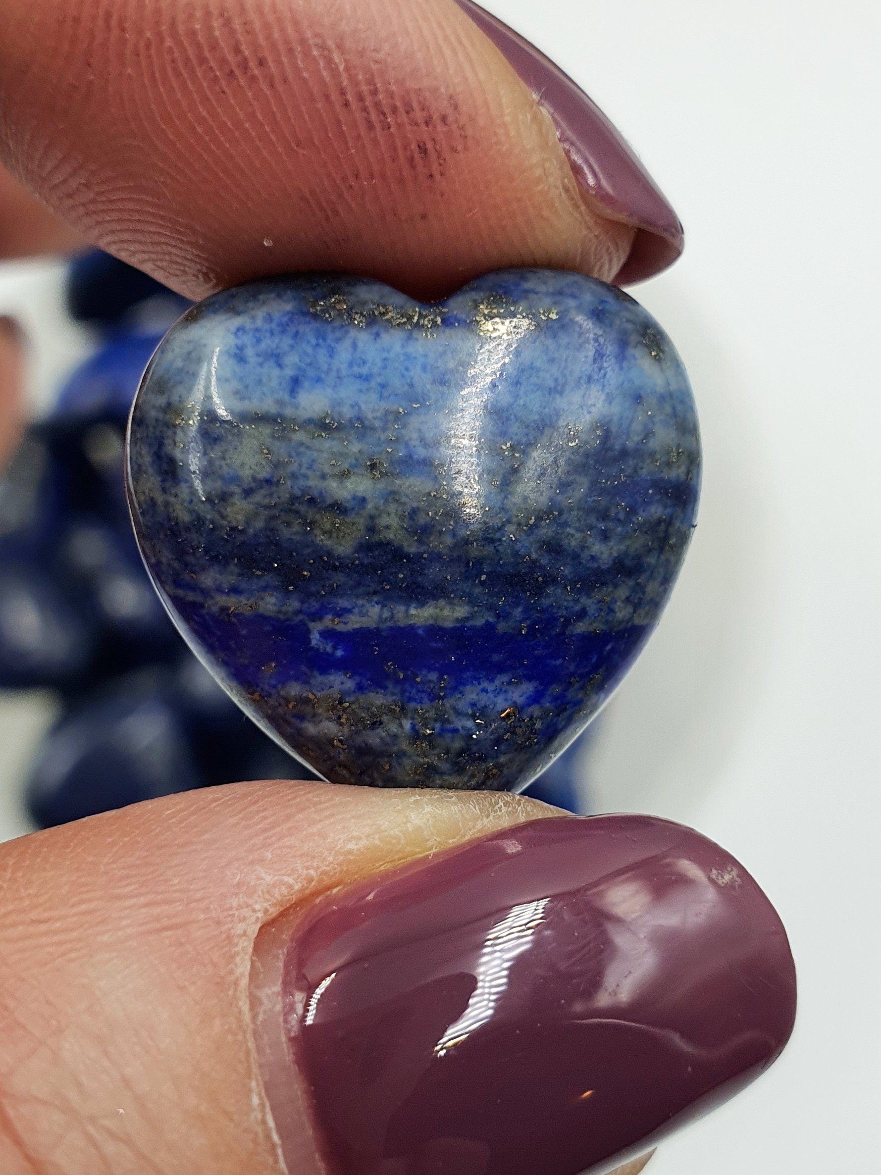 Lapis Lazuli Puff Heart - 20mm