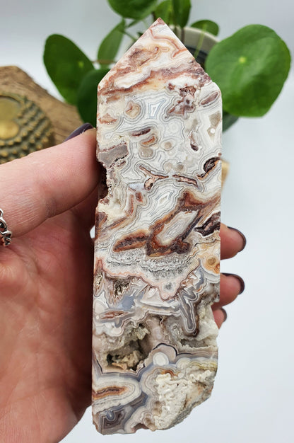 Mexican Crazy Lace Agate Tower