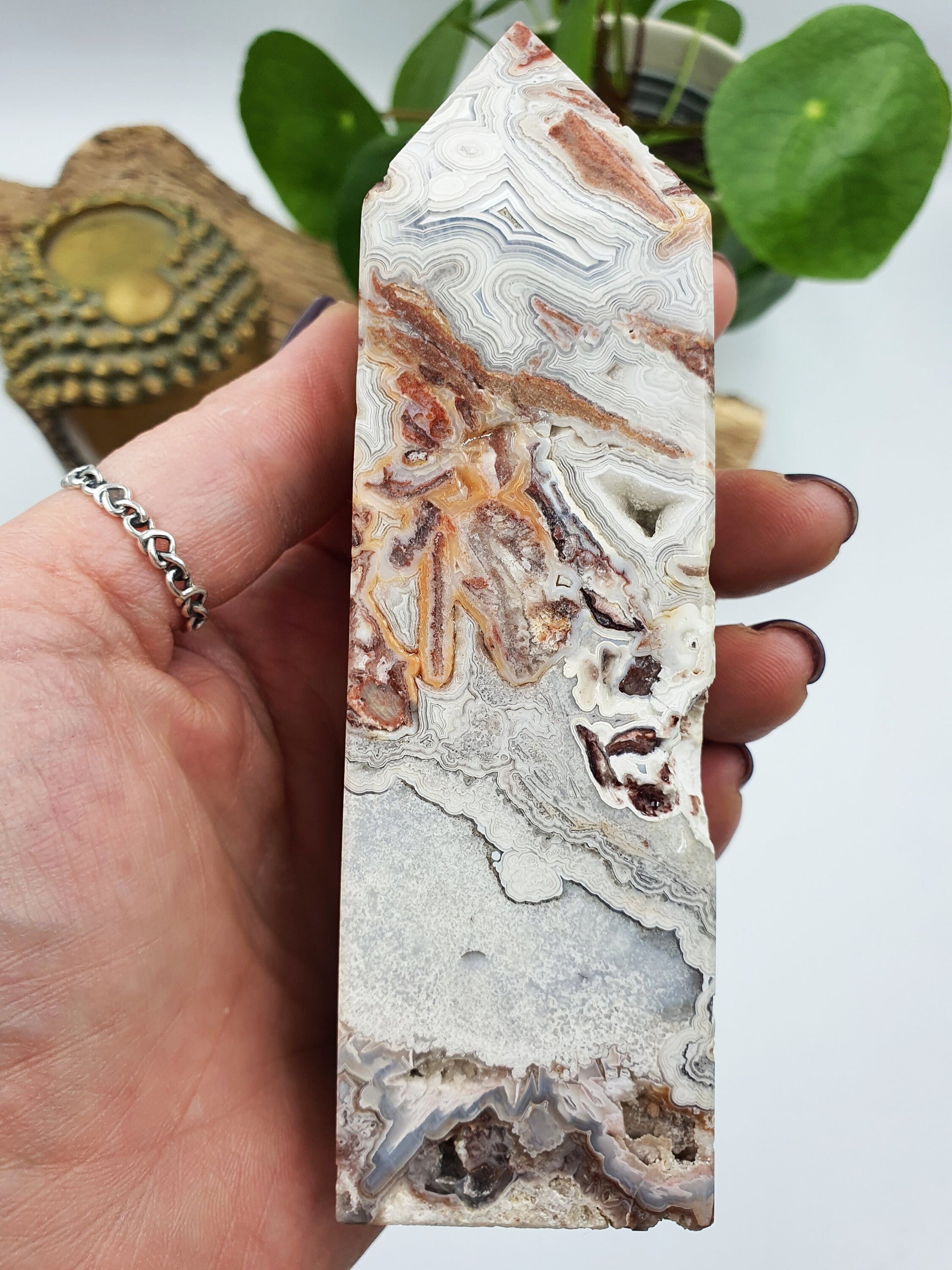 Mexican Crazy Lace Agate Tower