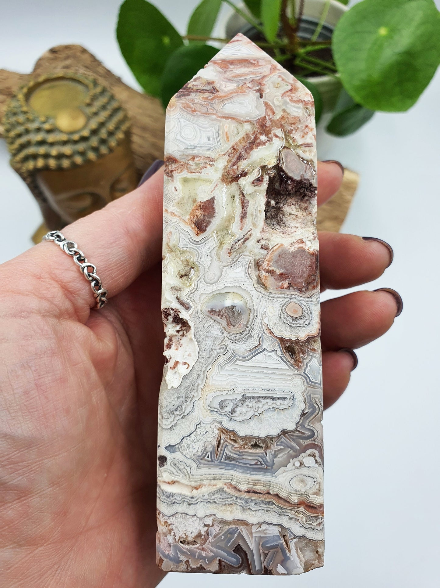 Mexican Crazy Lace Agate Tower