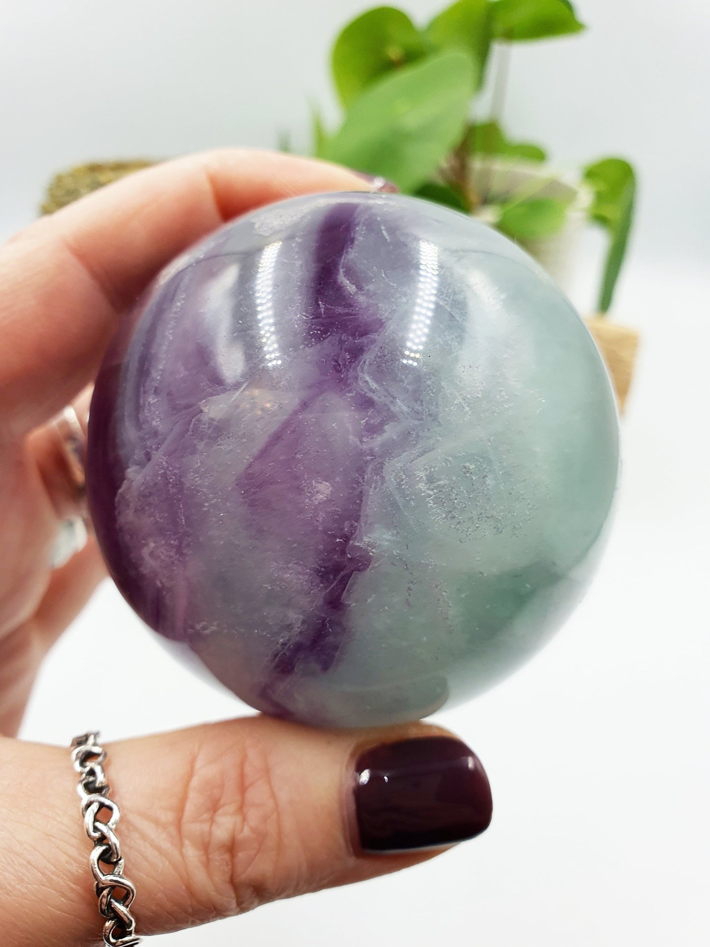 Watermelon Fluorite Sphere