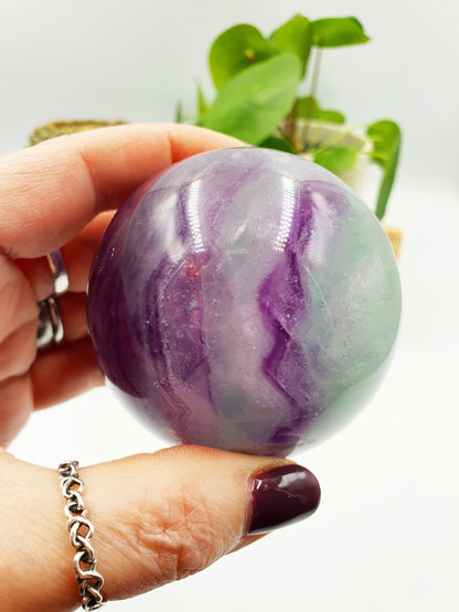 Watermelon Fluorite Sphere