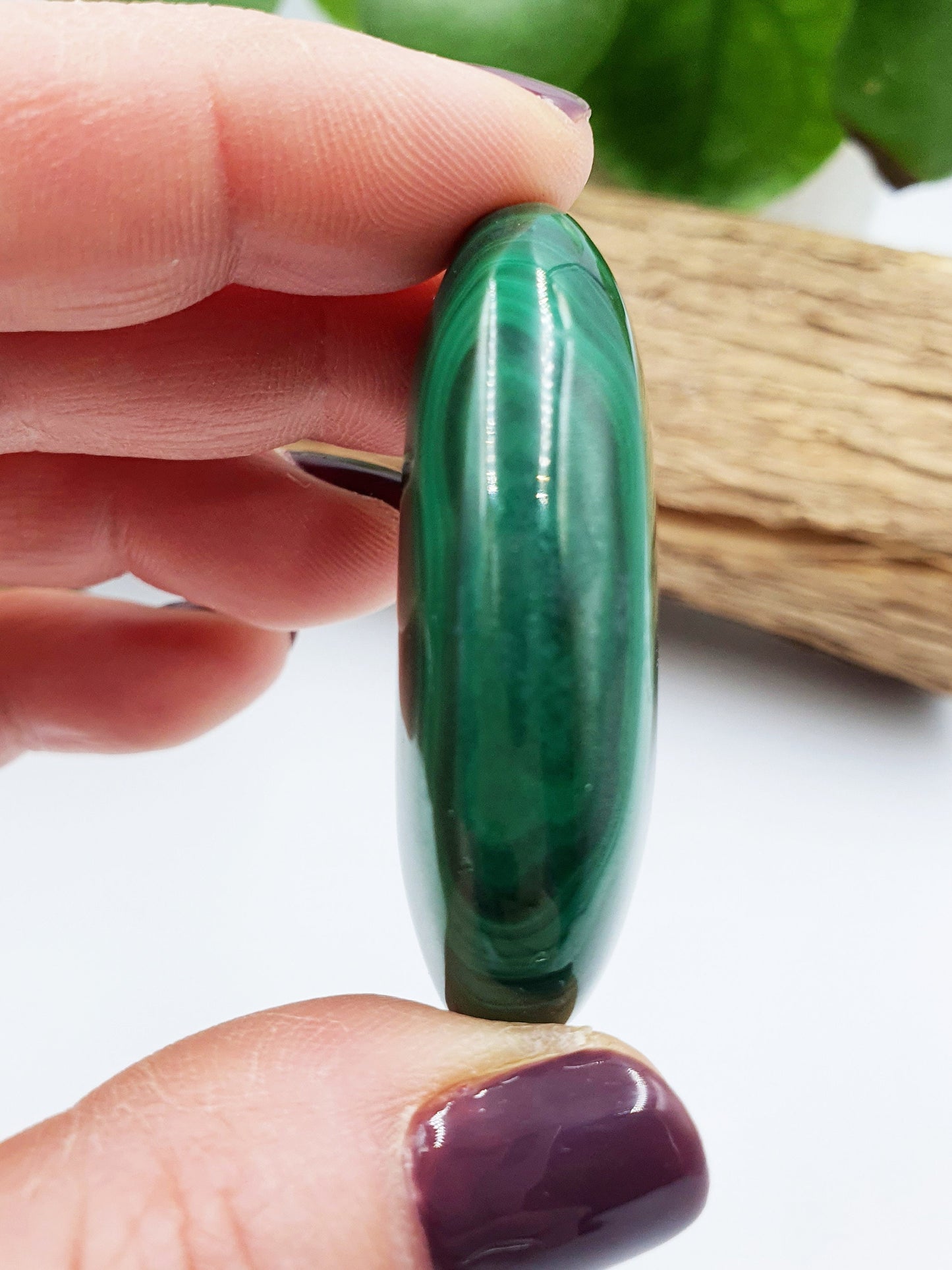 Natural Silky Smooth Malachite Palm