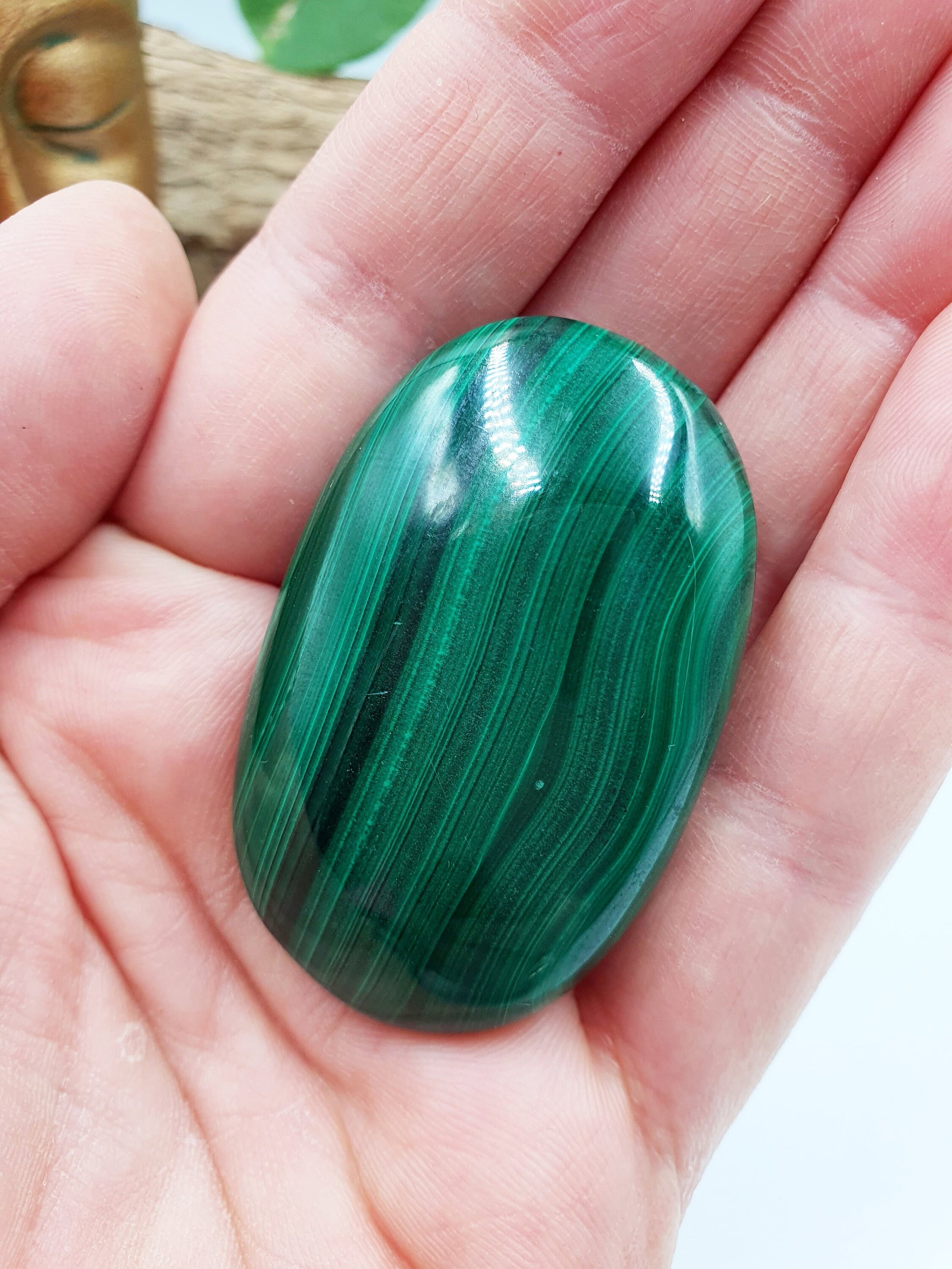 Natural Silky Smooth Malachite Palm