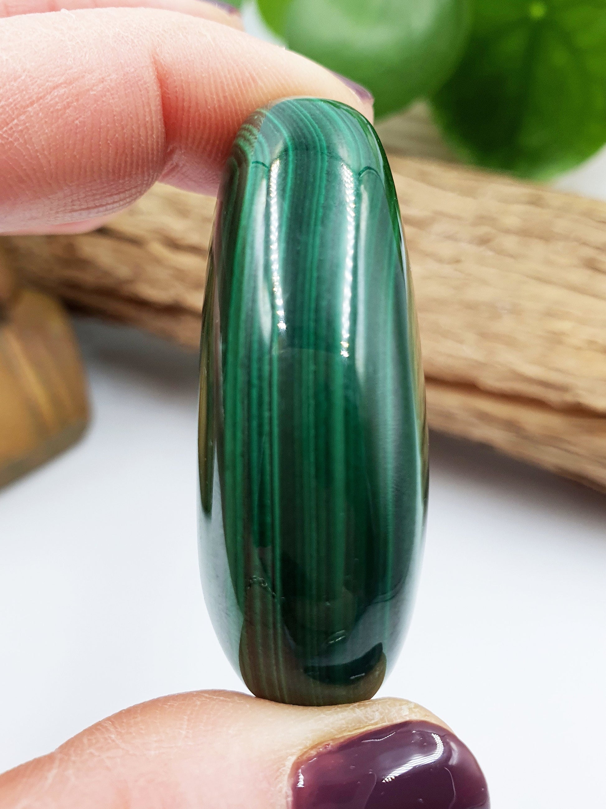 Natural Silky Smooth Malachite Palm