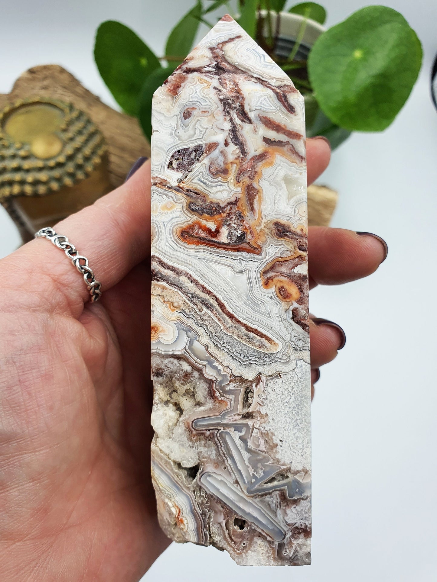 Mexican Crazy Lace Agate Tower