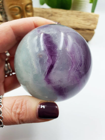 Watermelon Fluorite Sphere