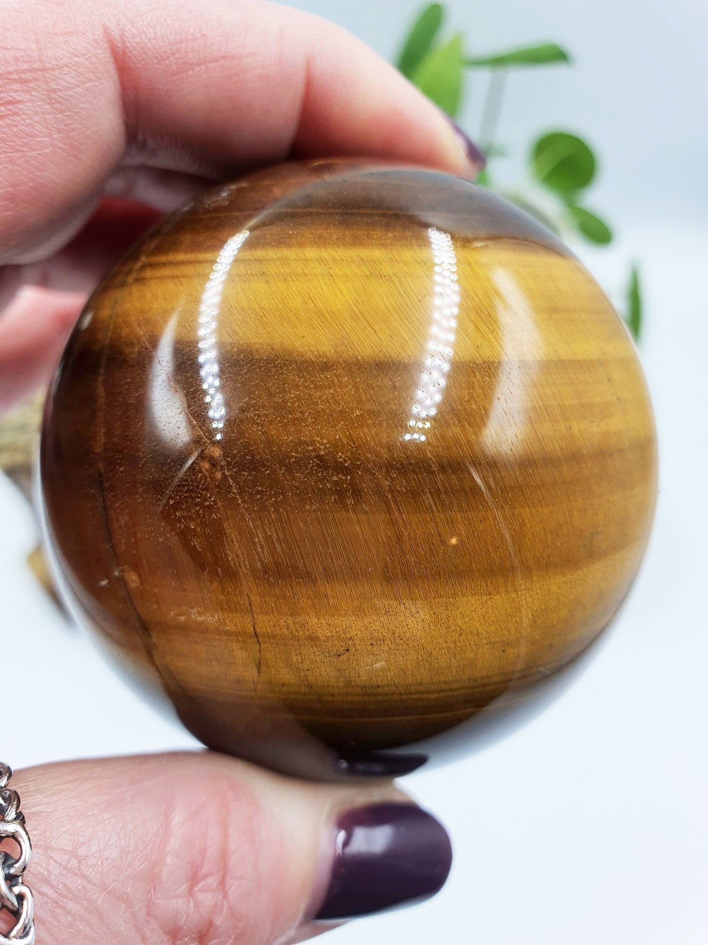 Flashy Yellow Tigers Eye Sphere