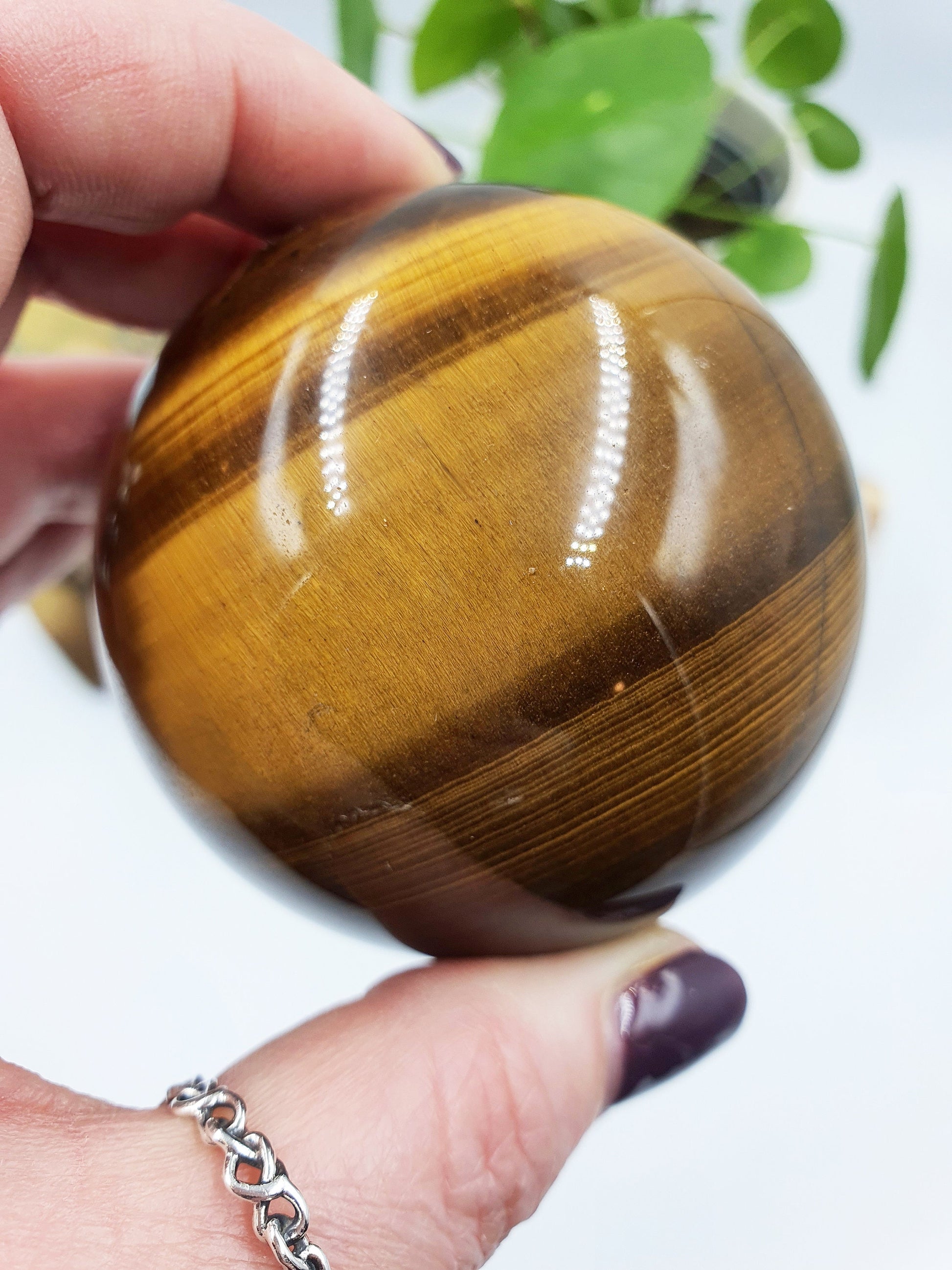 Flashy Yellow Tigers Eye Sphere