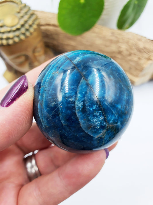 Flashy Blue Apatite Sphere