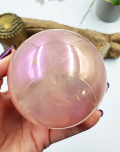 Angel Aura Rose Quartz Sphere