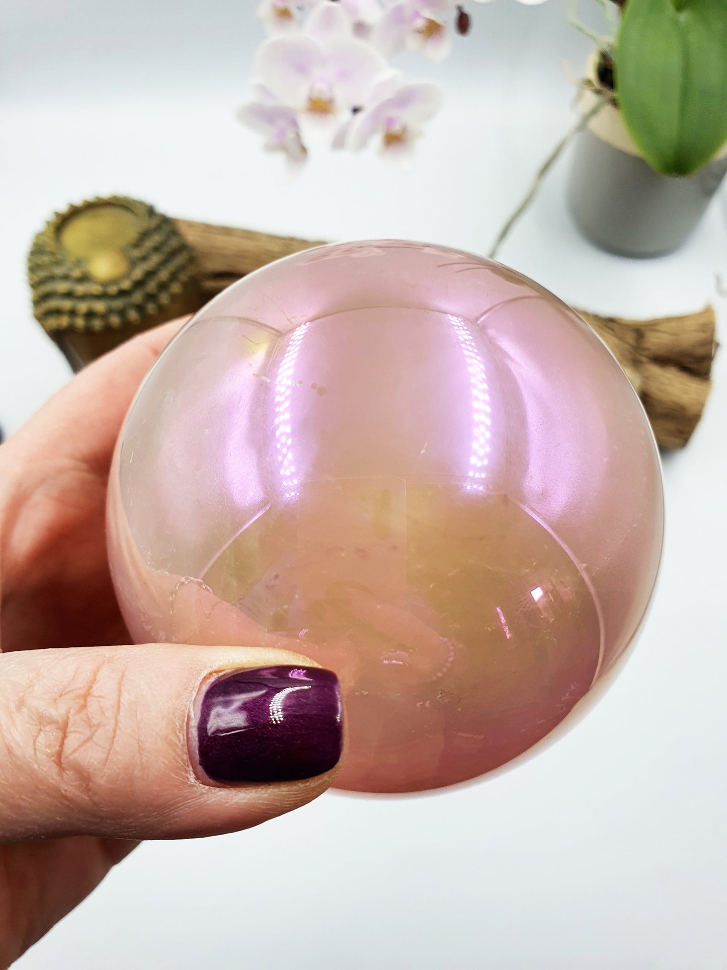 Angel Aura Rose Quartz Sphere