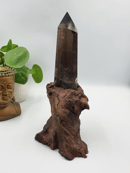 Smoky Quartz Tower with Stand