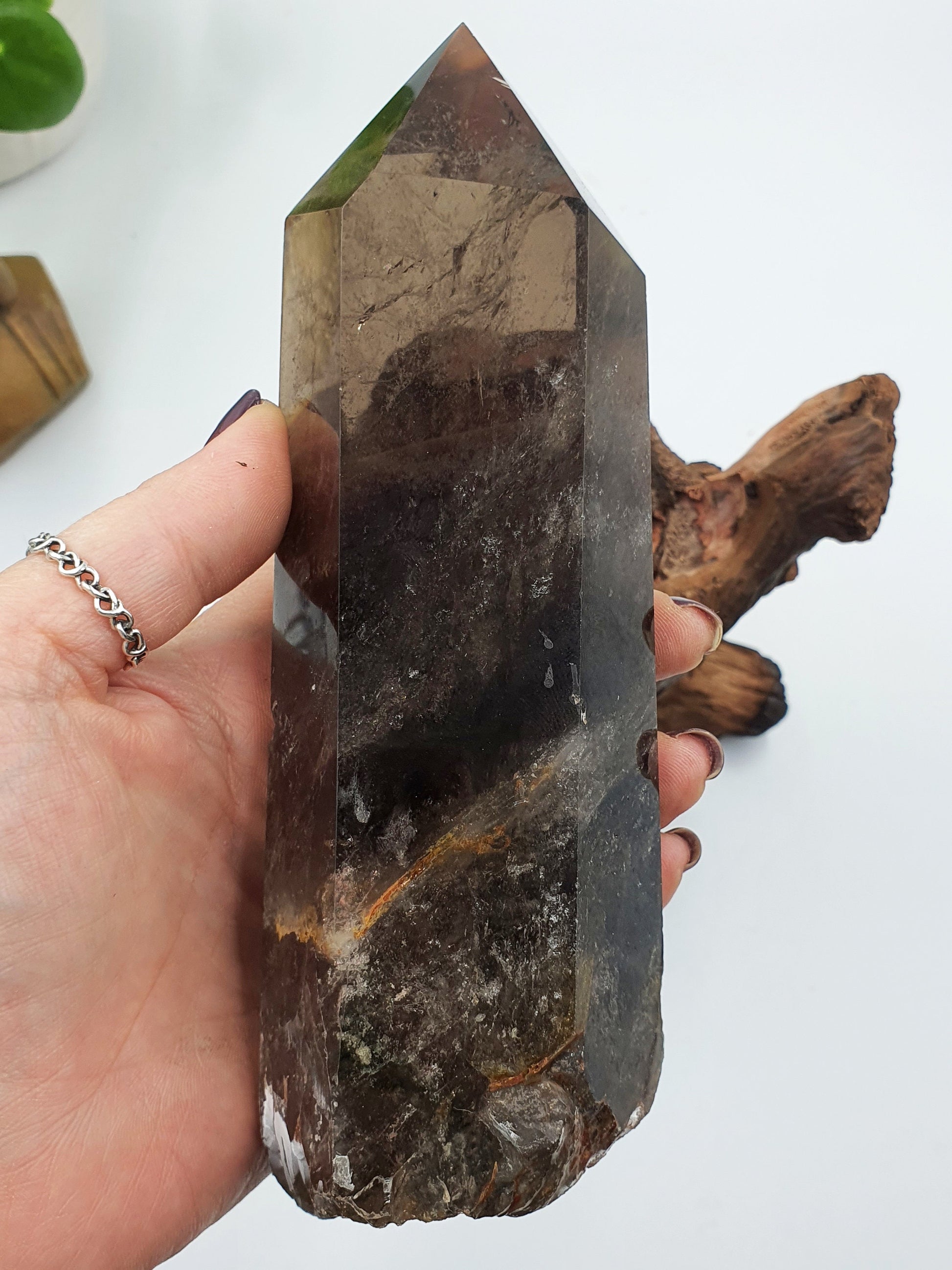 Smoky Quartz Tower with Stand