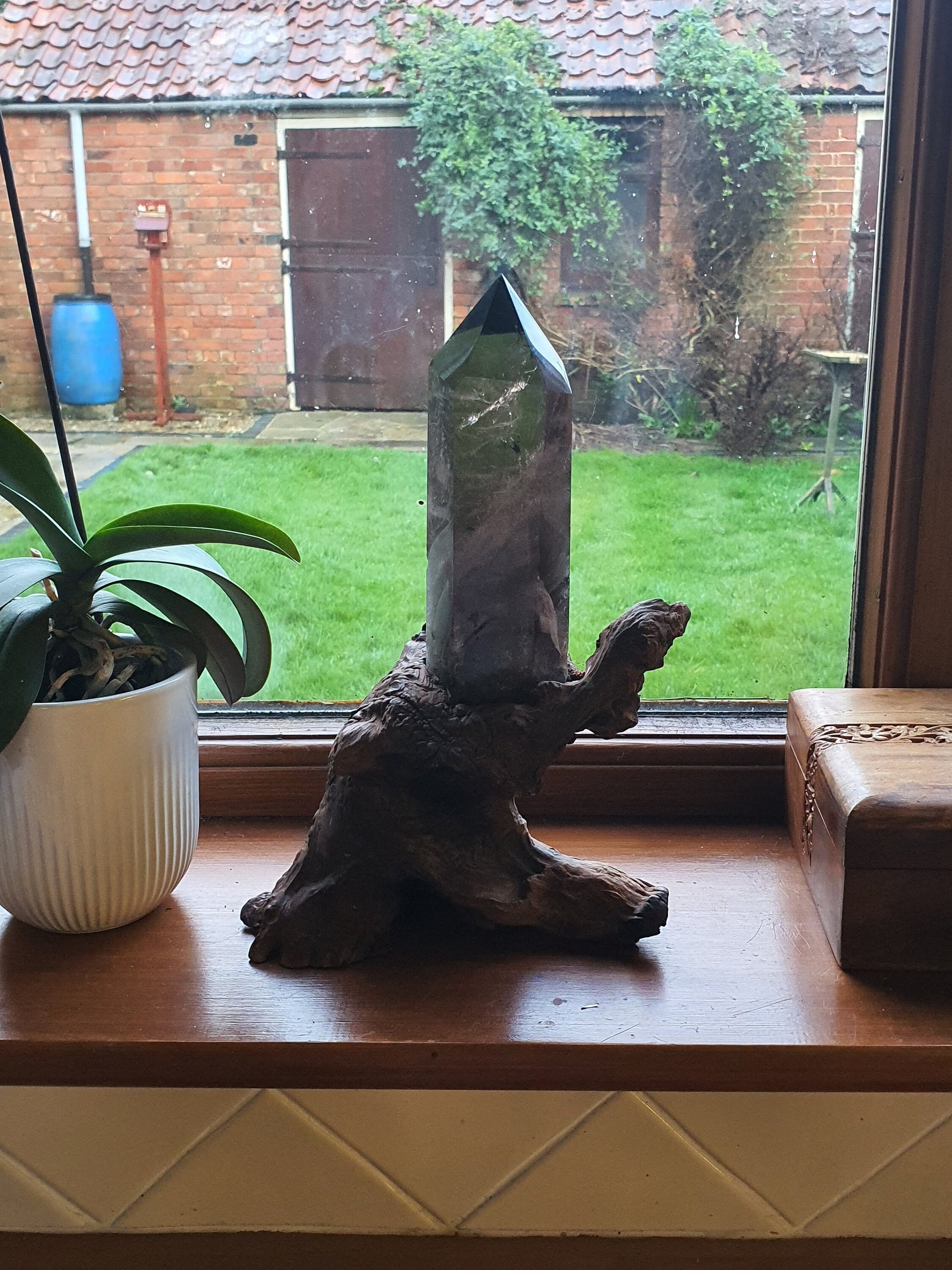 Smoky Quartz Tower with Stand