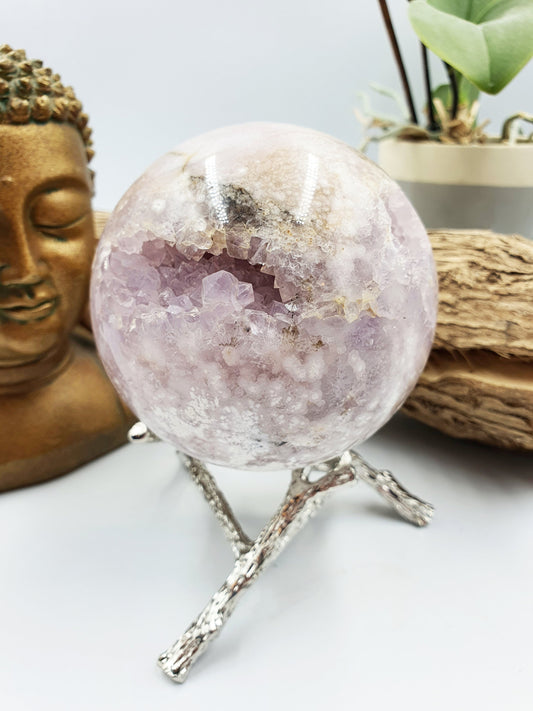 Pink Amethyst Drusy Sphere