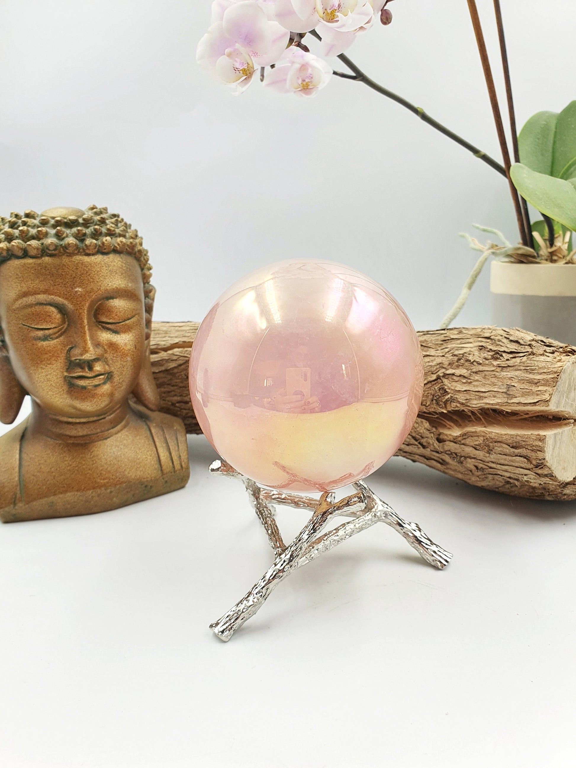 Angel Aura Rose Quartz Sphere