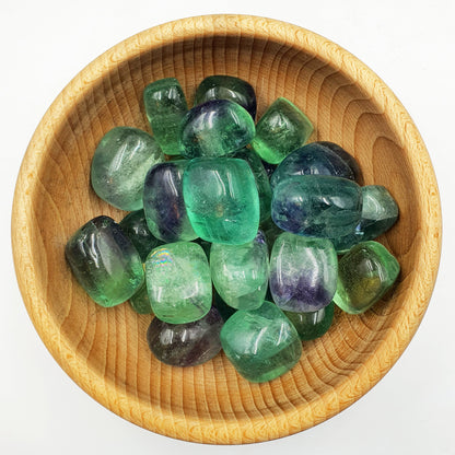 Fluorite Tumbles / Green Fluorite Tumble Stone / Fluorite Pocket Crystal / Rainbow Fluorite Stones / Rainbow Crystal / Crystal Gift