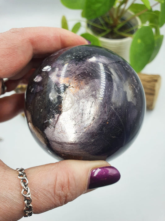 A Grade Gem Lepidolite Sphere