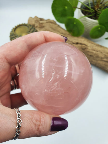 Large Rose Quartz Sphere with star flash