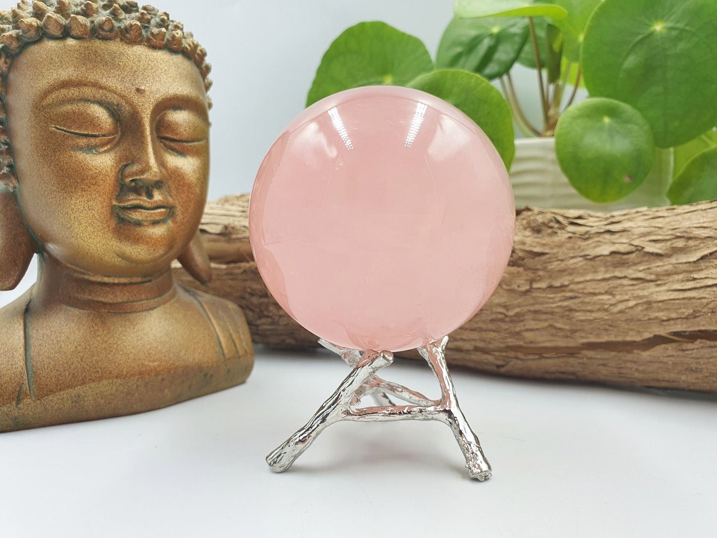 Large Rose Quartz Sphere with star flash