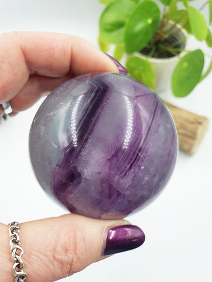 Watermelon Fluorite Sphere