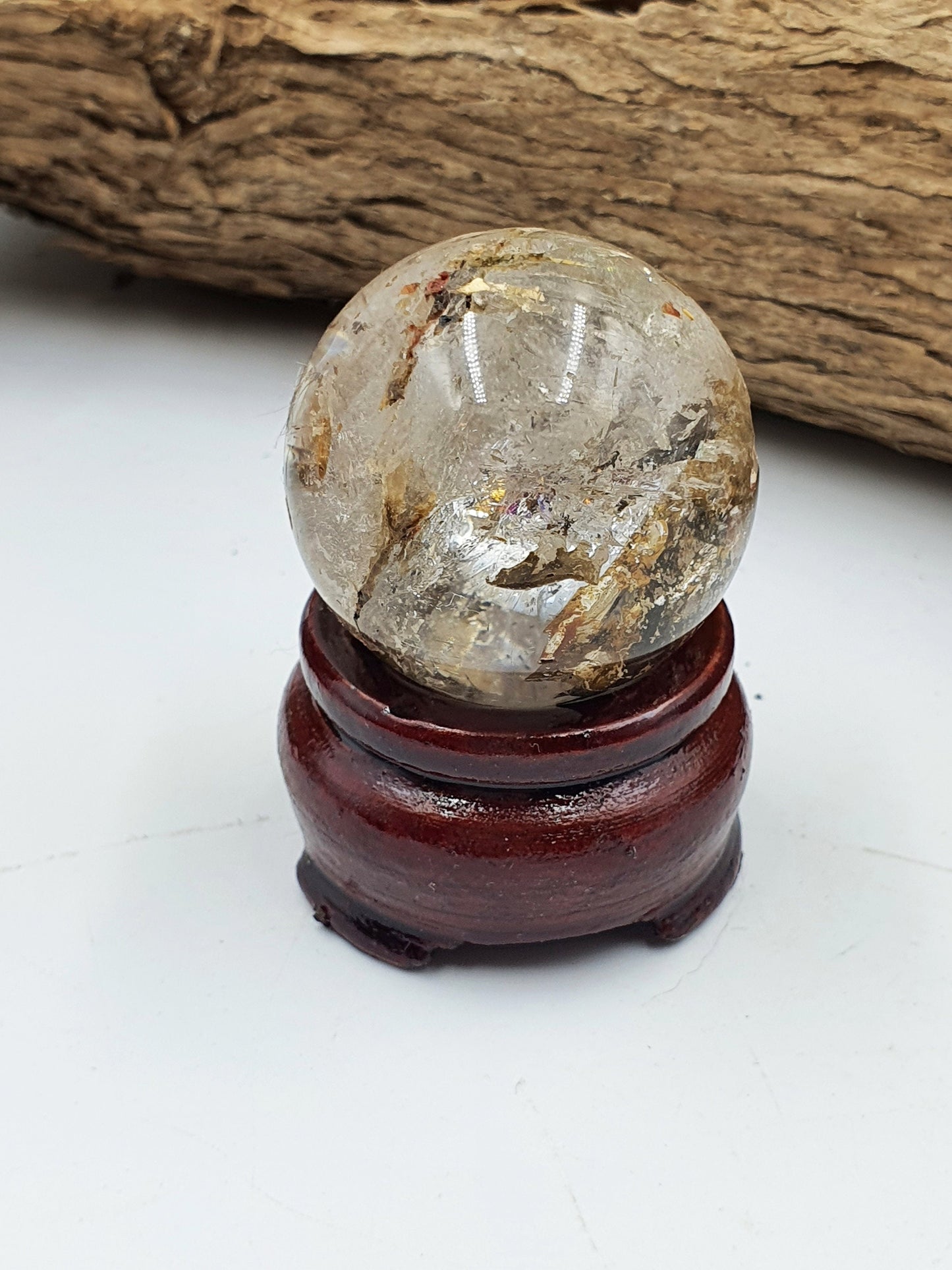 Skeletal Quartz Sphere with amazing Rainbows