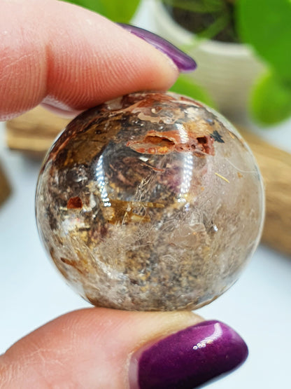 Skeletal Quartz Sphere with amazing Rainbows