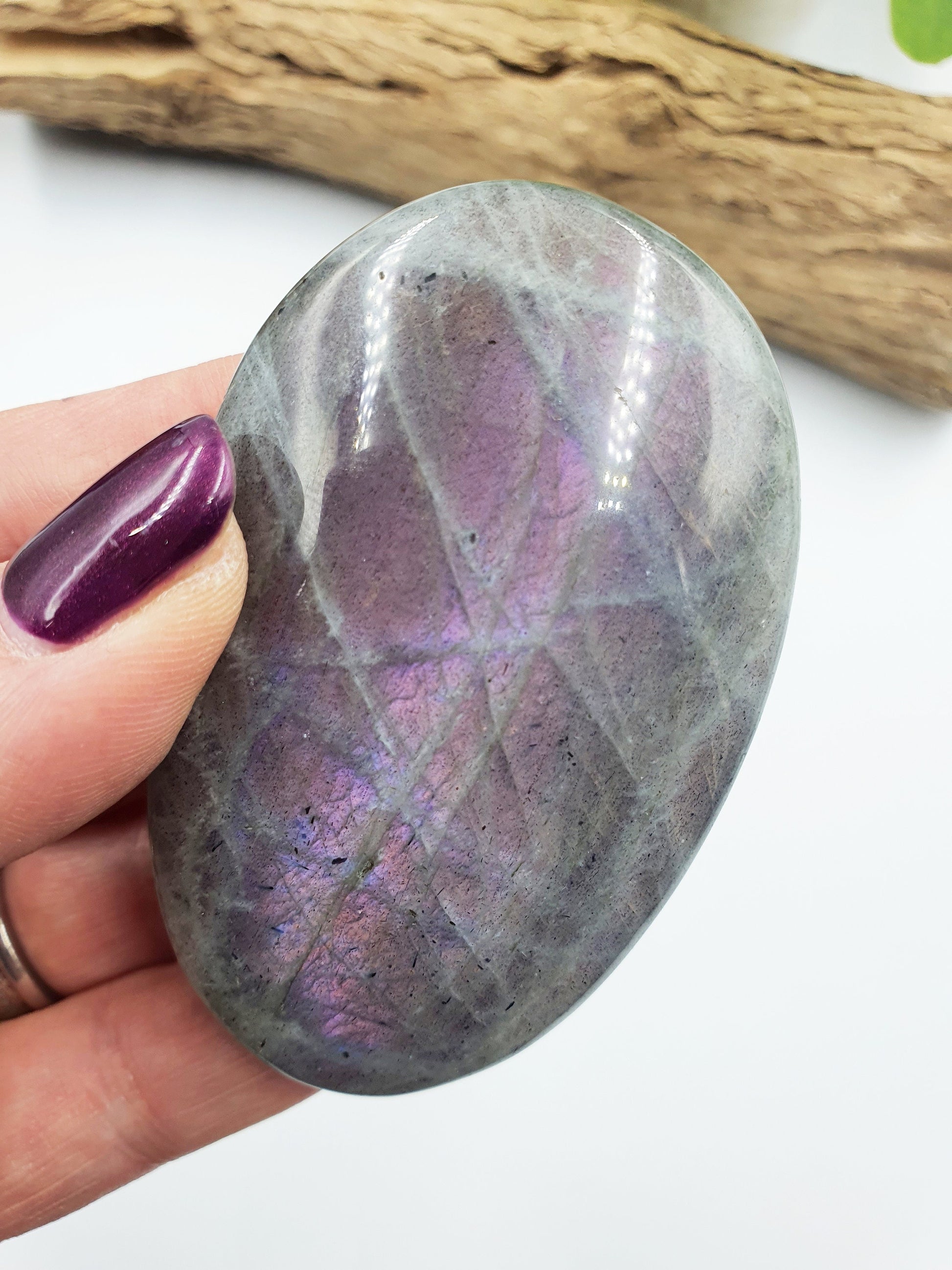 A Grade Pink Labradorite Palm