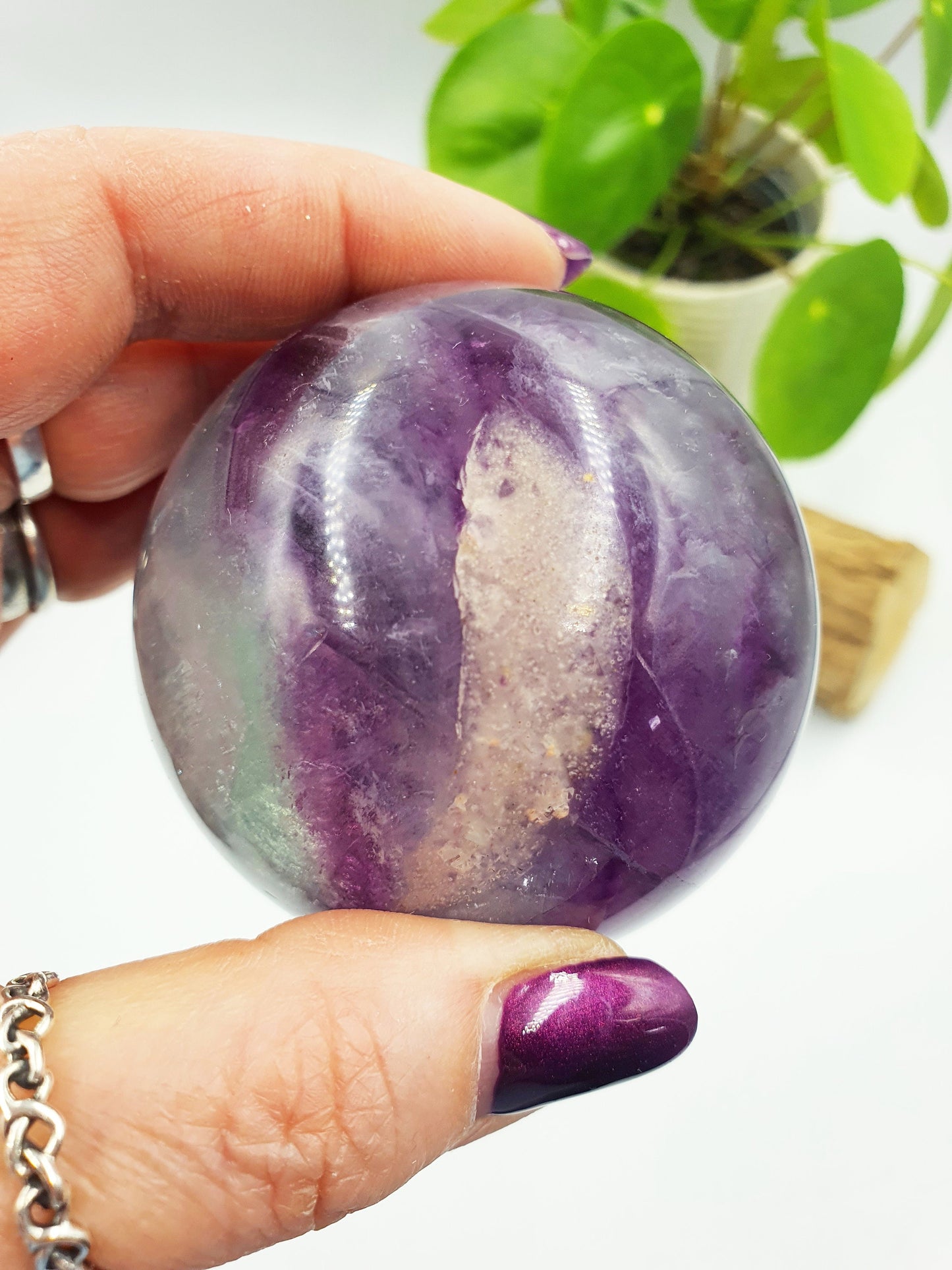 Watermelon Fluorite Sphere