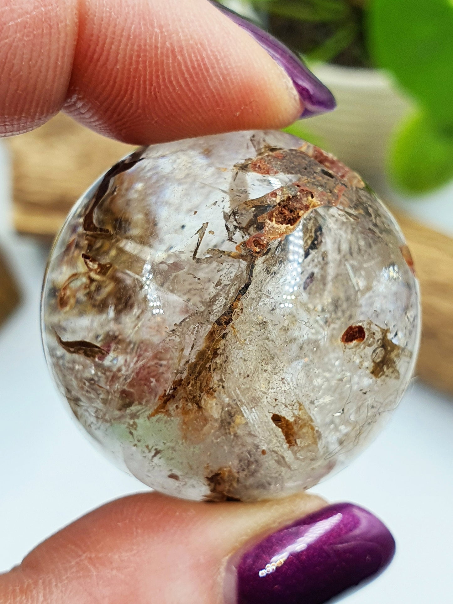 Skeletal Quartz Sphere with amazing Rainbows