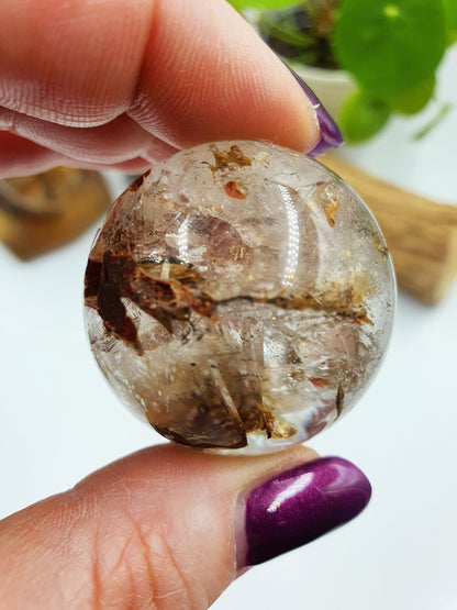 Skeletal Quartz Sphere with amazing Rainbows