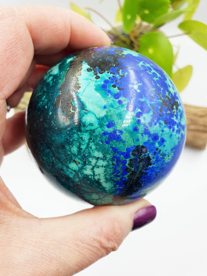 Azurite and Chrysocolla Sphere